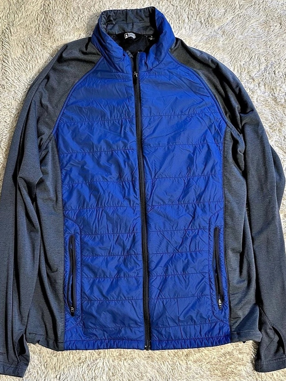 Eastern Mountain Sports Quilted Performance Jacket in Blue & Gray Size Large